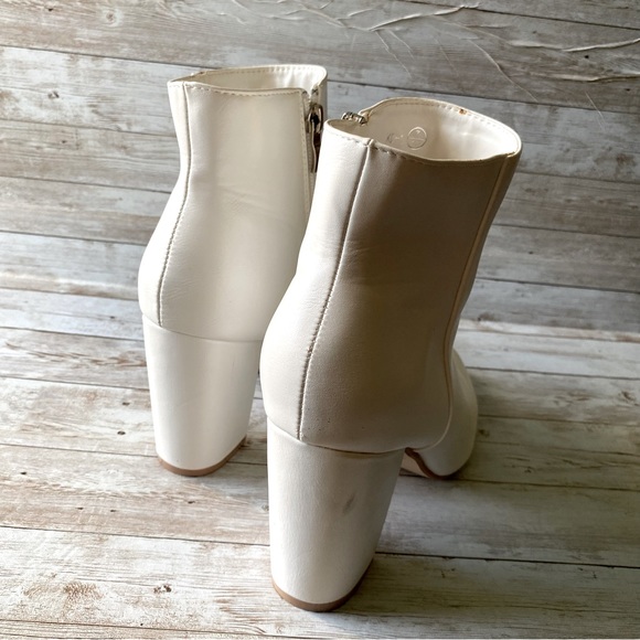 💜4/$40 White Block Mid High Heel Ankle Booties - Picture 8 of 16